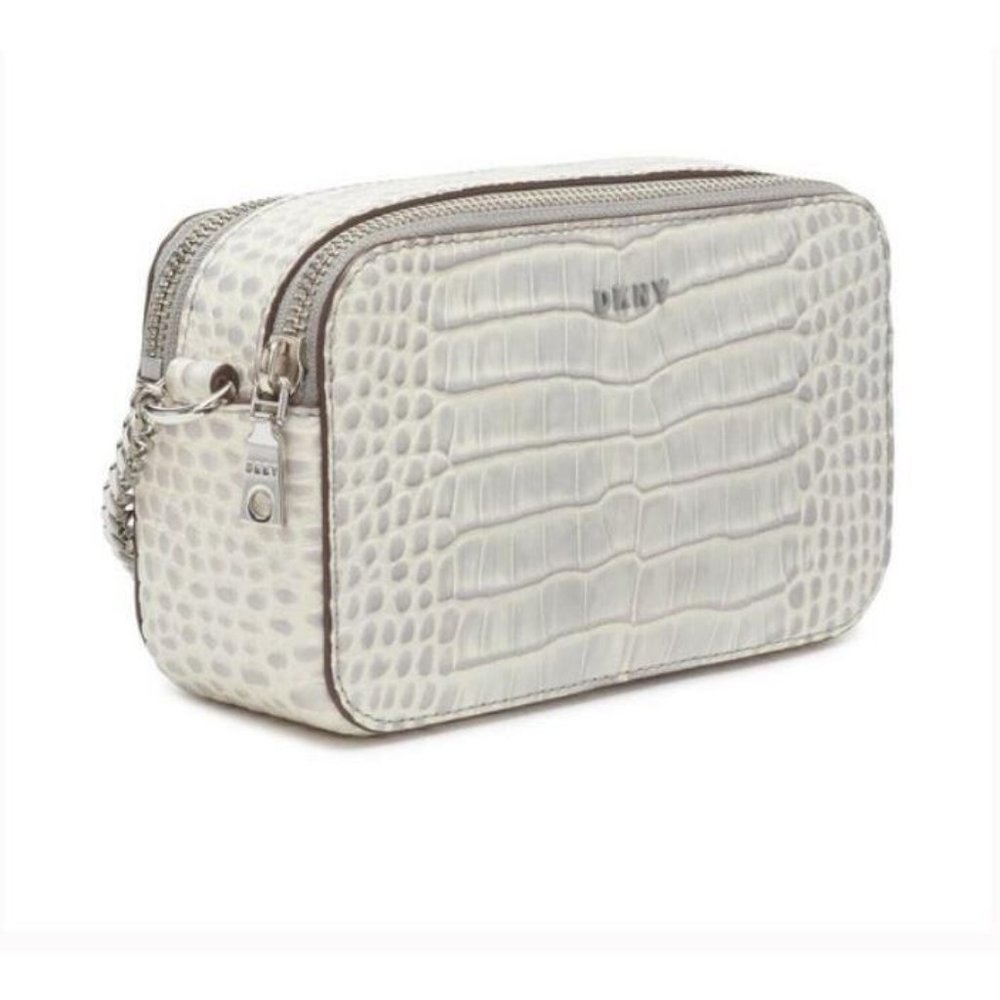 DKNY Bryant Leather Camera Bag - Gray/Silver NWT